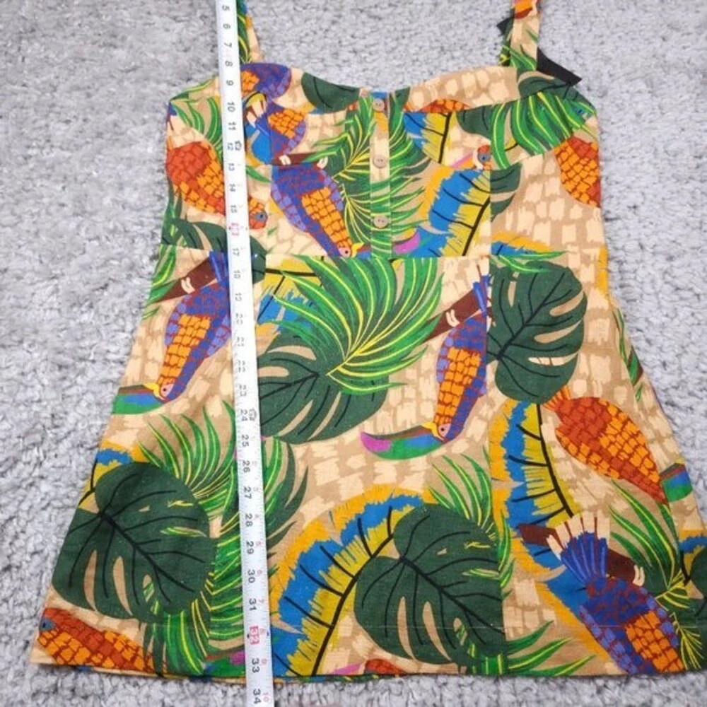 House of Harlow 1960 Linen Blend Toucan Tropical Mini Dress NWT Women's Size XL